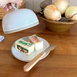 Ceramic Butter Dish with Lid, Domed Butter Dish, Farmhouse Butter Keeper.