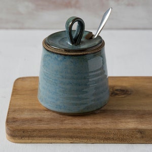 Blue Ceramic Sugar Bowl image 3