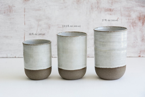 Big Ceramic Tumblers, 10 / 13.5 / 17 Fl. Oz, Iced Coffee Cup, Mugs Without  Handles, Hand Thrown Pottery - Etsy