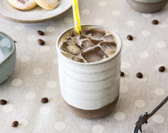 Handmade Speckled Ceramic Tumbler, Cup Without a Handle: 400 ml / 13.5 fl. oz