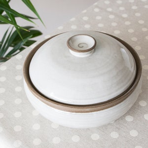 Rustic Casserole Dish with Lid, Round Shaped Baking Dishes, Green Sage Dinnerware, 1 Quart or 1.5 Quart.