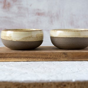 Yellow Small Pottery Bowls, Set of 2 image 4