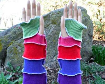 Arm Warmers Recycled From Cashmere Sweaters, Fingerless Gloves, Wrist Warmers, Texting Gloves, Yoga Gloves, Boho Gloves, Hand Warmers, Eco