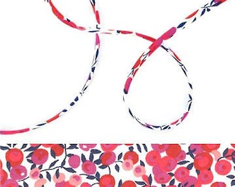 Wiltshire S Liberty fabric ribbon, floral fabric cord for making bracelets or necklaces, jewellery making supplies UK