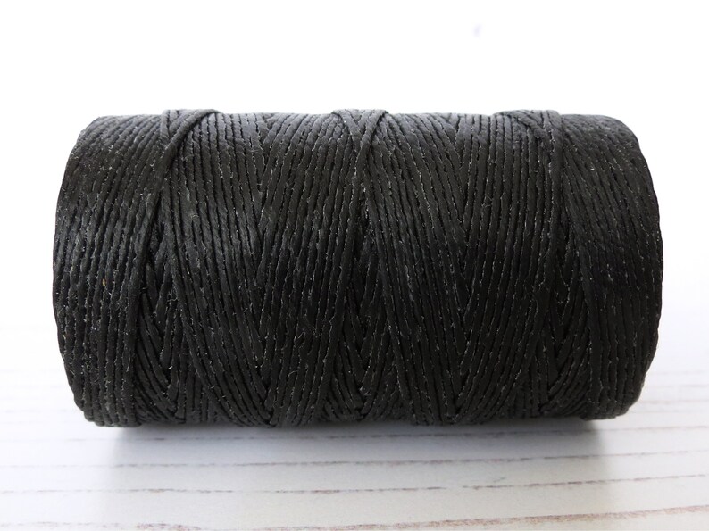 Black 4ply Irish waxed linen cord for macrame knotting bead Etsy