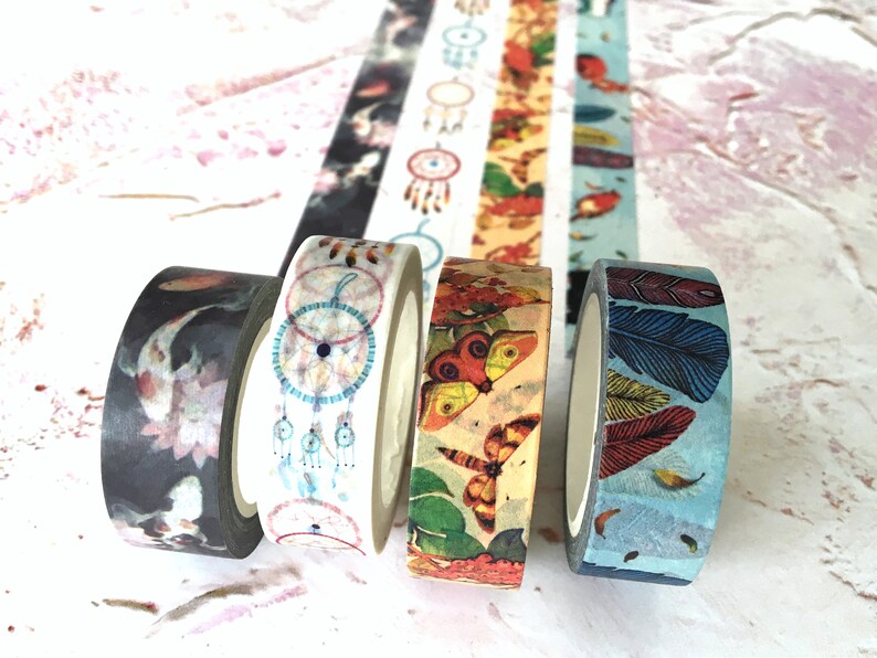 Dreamcatcher washi tape koi fish masking tape 15mm x 10m Etsy