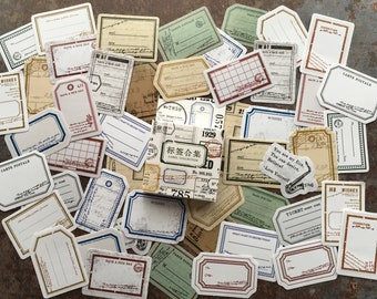 46pcs 'label stickers' for layering on paper ephemera in your journal or scrapbook