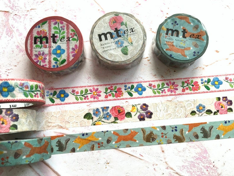 MT Embroidery and lace washi tape sewing themed masking tape Etsy