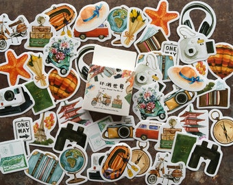 Holiday stickers for travel themed journaling and scrapbooking, stationery stickers for teens and adults