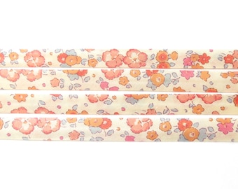 Ella and Libby Mandarine Liberty bias binding - 10mm wide double fold, Liberty fabric UK, haberdashery & sewing supplies for crafters