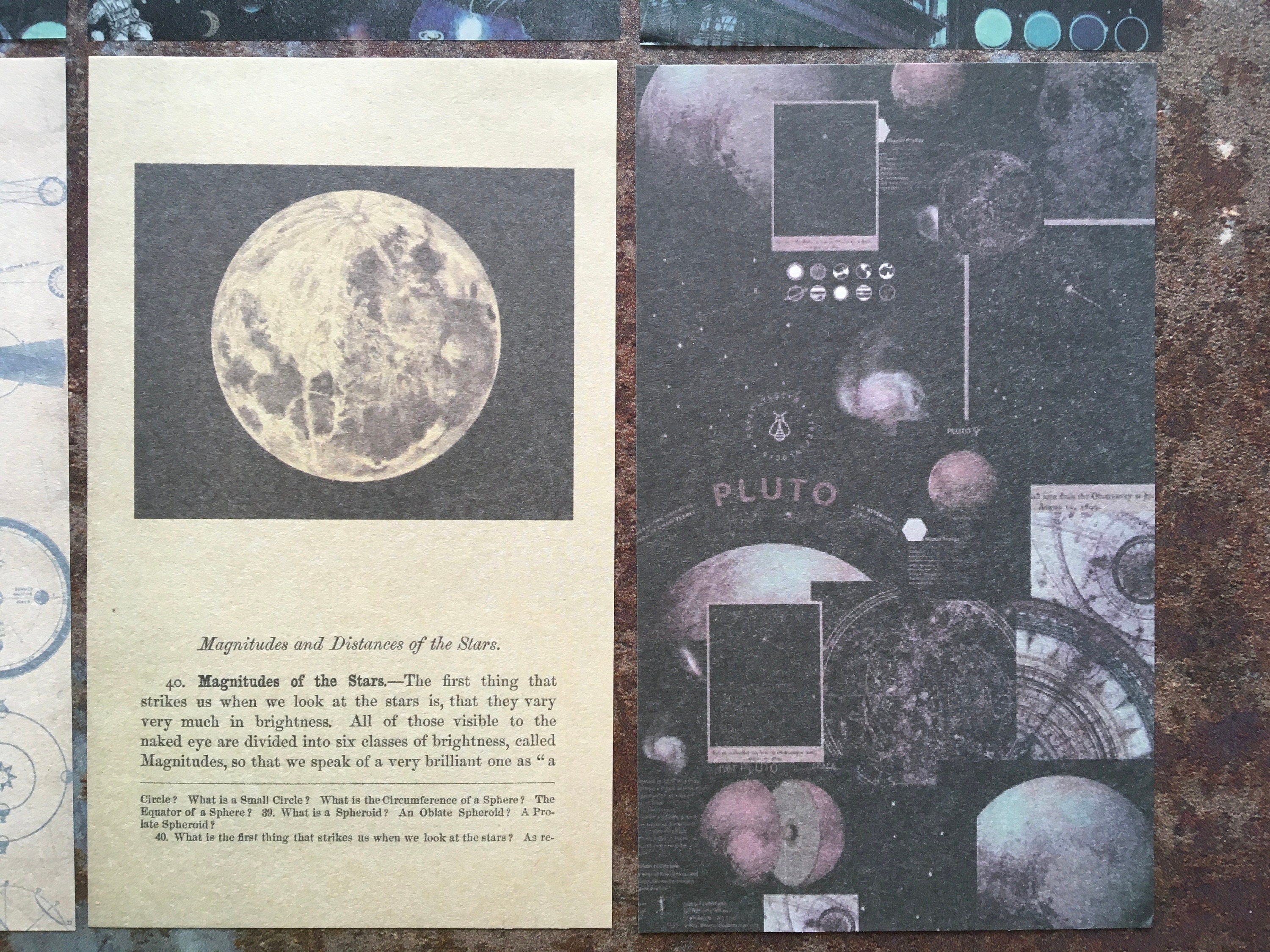 Moon themed art journaling & scrapbooking paper pack including Etsy