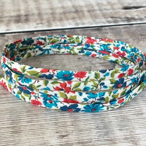 Hannah Rose A Liberty spaghetti cord, floral fabric ribbon for sewing hair crafts or jewellery making
