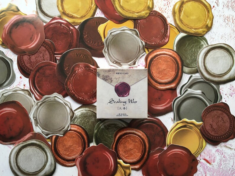 Sealing wax paper stickers to decorate your journal or Etsy