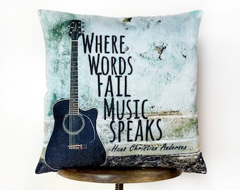 Personalised Guitar Music Rock Band Novelty Cushion Cover w//Insert
