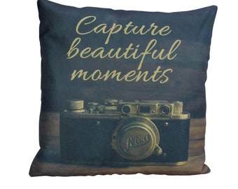 Life Is Like A Camera Pillow Cover Photography Vintage Etsy