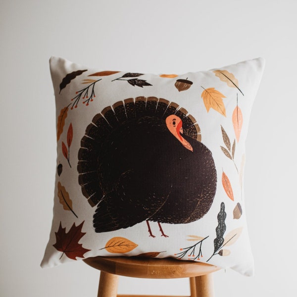 Primitive Turkey Pillow Cover |  Thanksgiving decor | Farmhouse Pillows | Country Decor | Fall Throw Pillows | Cute Throw Pillows | Gift