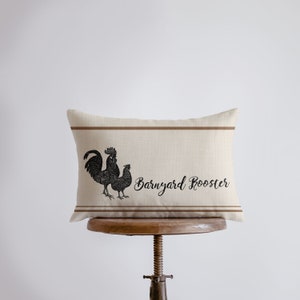 Barnyard Rooster | Pillow Cover | 18 x 12 | Primitive Decor | Vintage Decor | Farmhouse Decor | Throw Pillows | Rustic Decor | Cabin Decor