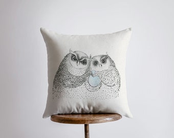 Owl Family | Pillow Cover | Owl Drawing | Throw Pillow | Home Decor | Wilderness | Owl | Country Decor | Aesthetic Room Decor | Gift For her