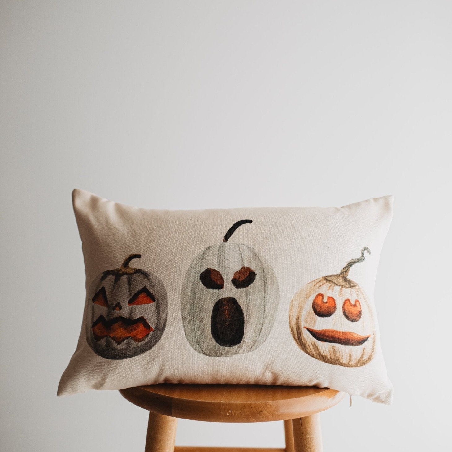 Primitive Jack o Lantern Lumbar Pillow Cover 18x12 Halloween Etsy