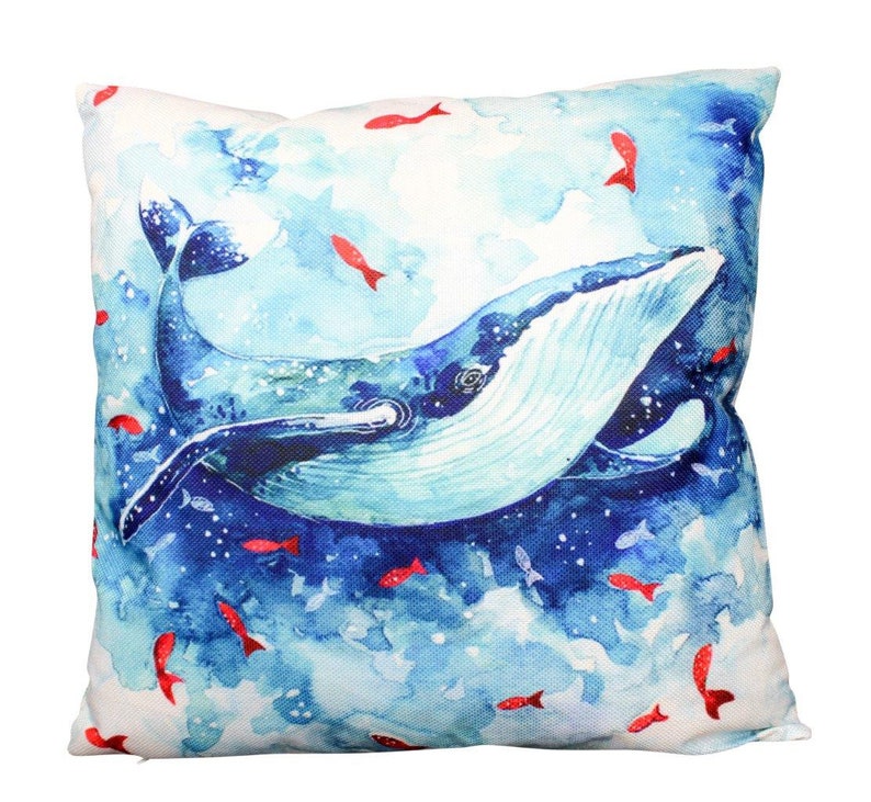 Blue Whale Pillow Cover Throw Pillow Home Decor Etsy
