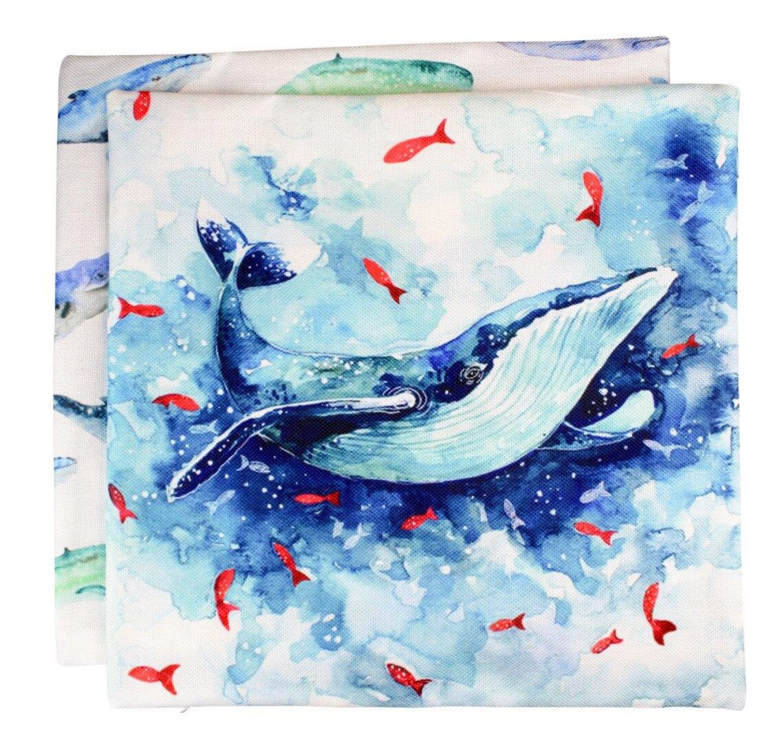 Blue Whale Pillow Cover Throw Pillow Home Decor Etsy