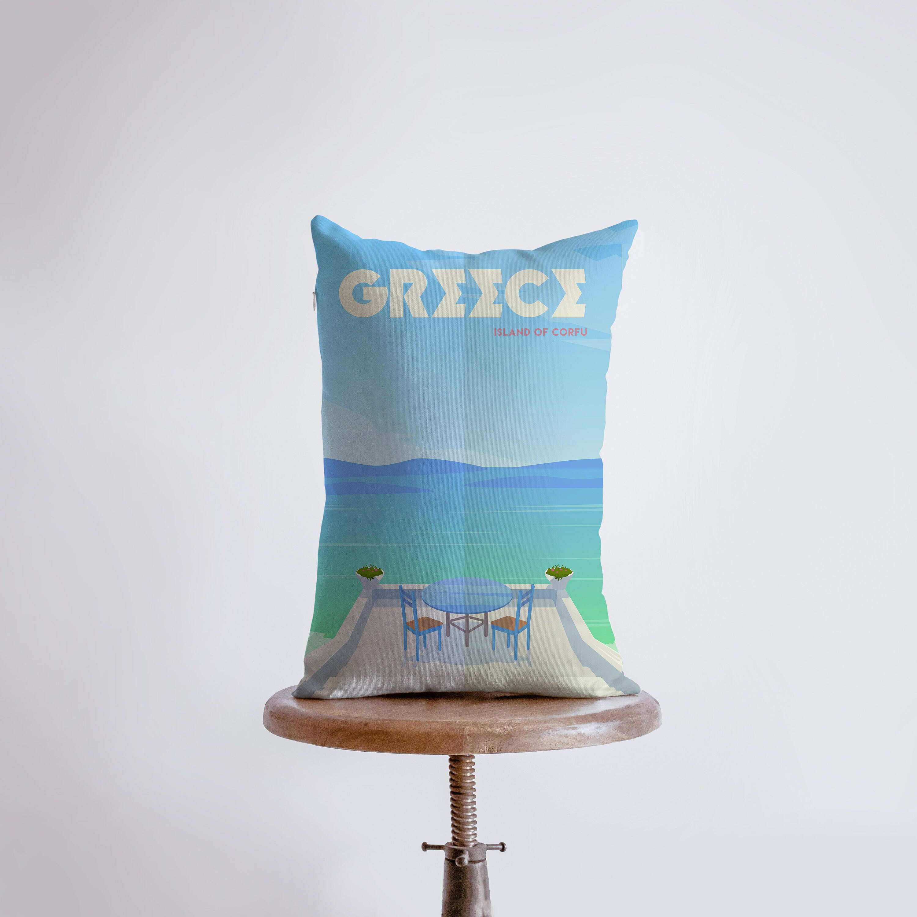 Greece | Adventure Time 12x18 Pillow Cover Wander Lust Throw Travel Decor Gifts Gift For Friend Women