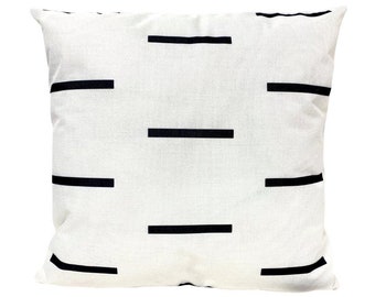 White with Black Line Pattern Pillow Cover | Modern Farmhouse | Minimalist | Luxury Throw Pillows | Beautiful Throw Pillow | High End Pillow