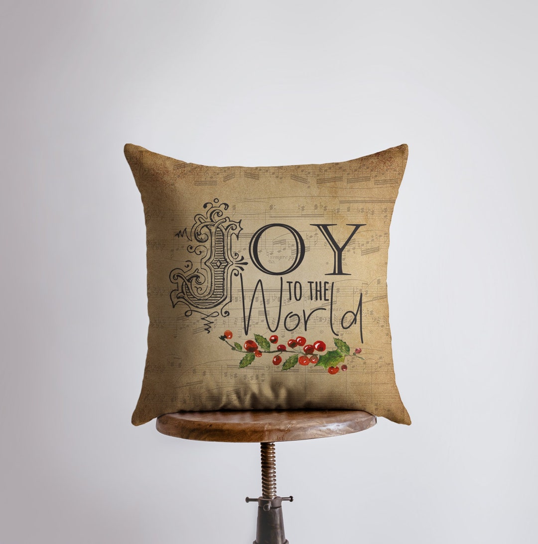 Joy to the World Throw Pillow Joy Pillow Home Decor Christmas