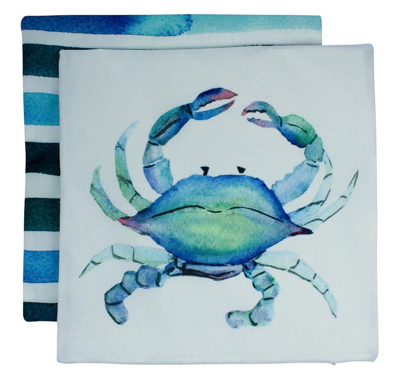 Blue Crab Pillow Cover Throw Pillow Home Decor Modern Etsy