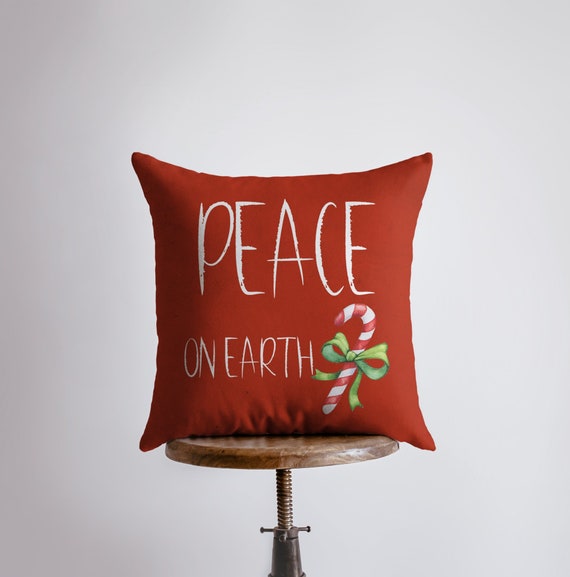 faillissement Bek Afdrukken Vrede op aarde Gooi Kussen Joy Kussen Woondecoratie - Etsy Nederland
