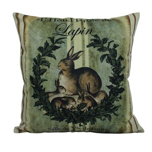 Vintage French Rabbit Design Pillow Cover Farmhouse Decor - Etsy