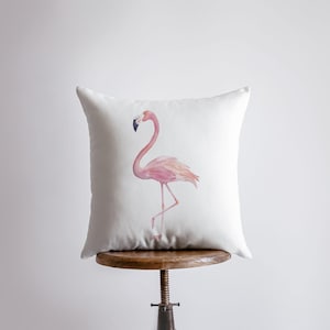 Flamingo | White Pillow Cover | Throw Pillow | Pink Flamingo | Home Decor | Pillow | Gift
