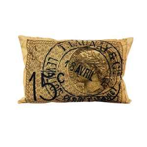 Francobollo romano vintage / Decorazioni per la casa 18x12 / Copricuscini / Vintage / Cuscino da cartolina / Arredamento per fattoria / Cuscini