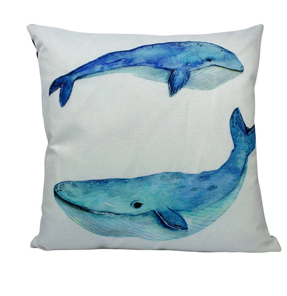 Blue Whales Pillow Cover Throw Pillow Home Decor Etsy