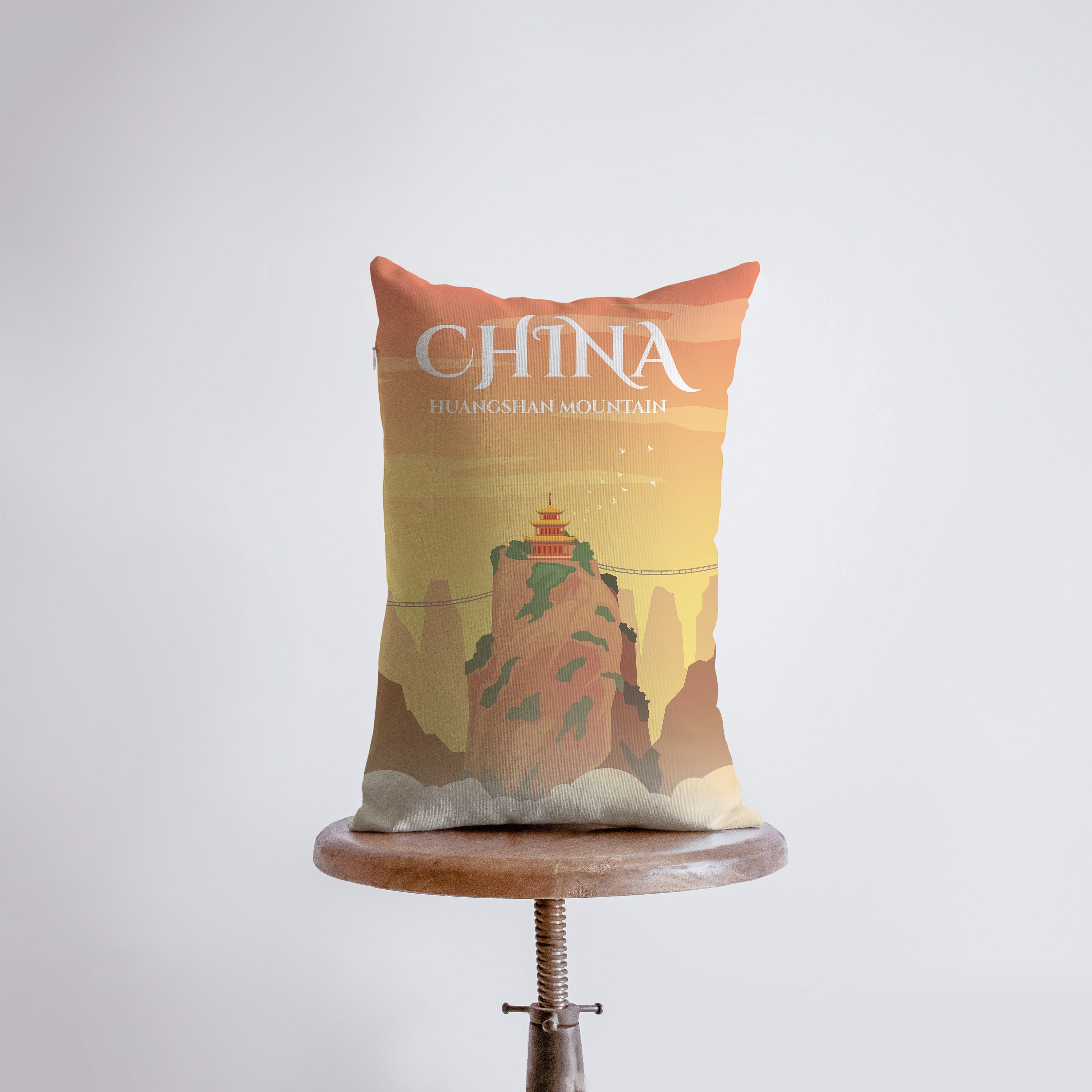 China | Huangshan Mountain Adventure Time 12x18 Pillow Cover Wander Lust Throw Travel Decor Gift Gifts For Women