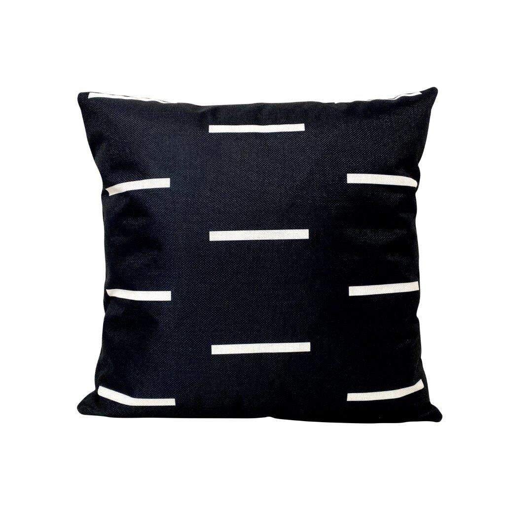 Black With White Line Pattern Pillow Cover Modern Farmhouse Etsy