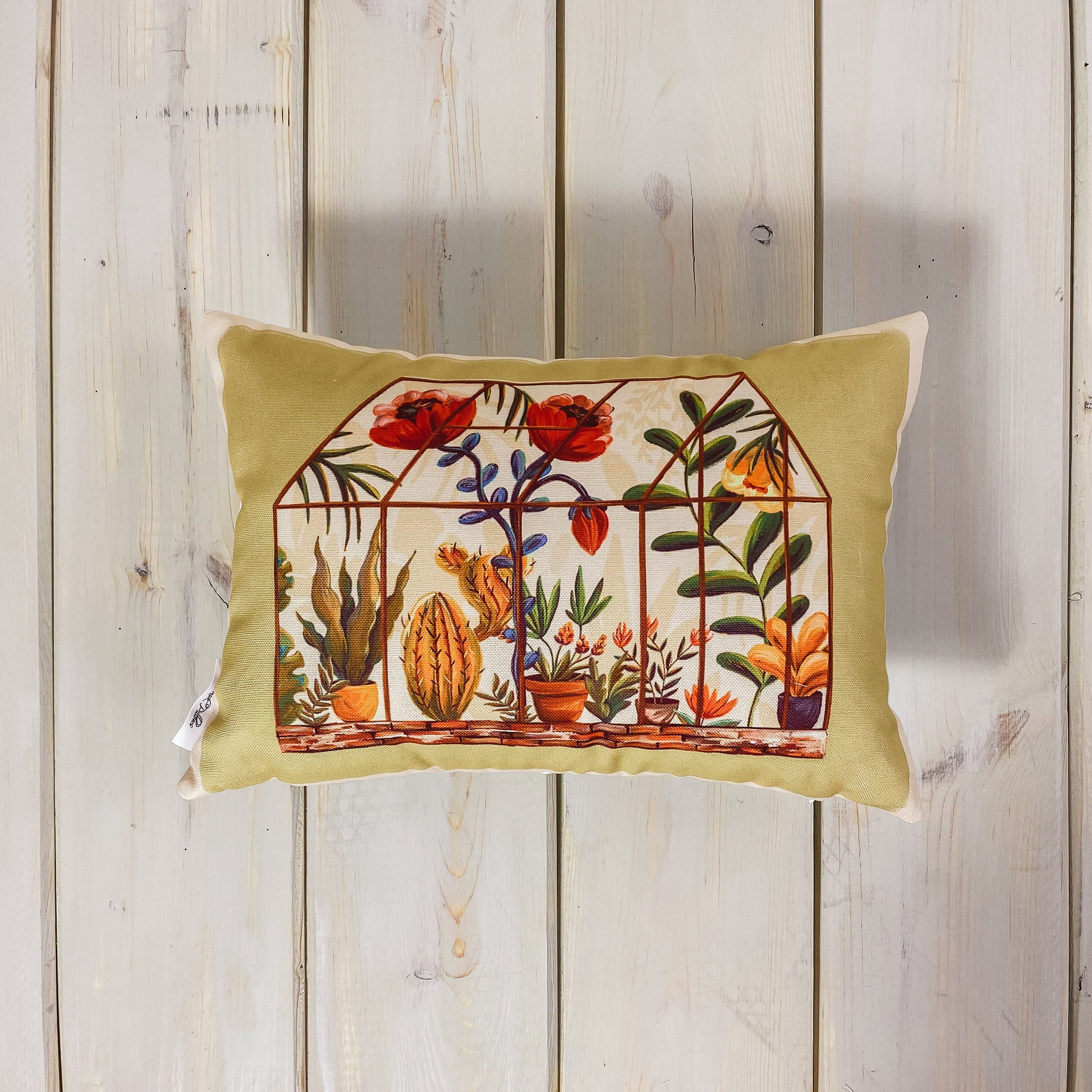 green floral pillows