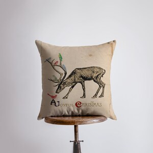 Primitive Joyful Reindeer | Throw Pillows | Christmas Pillow | Christmas Gift | Home Decor | Christmas Throw Pillows | Christmas Home Decor