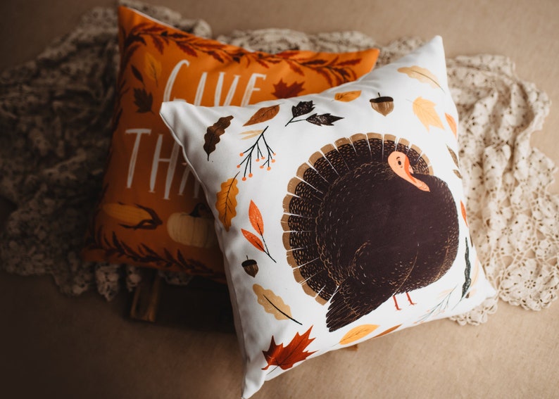 Primitive Turkey Pillow Cover Thanksgiving Decor Farmhouse Etsy
