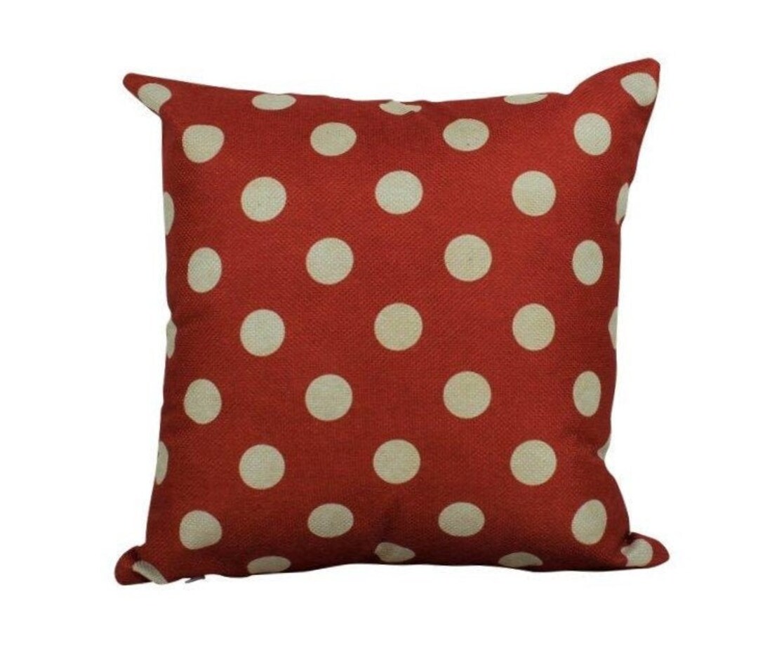 Red and White Polka Dots Pillow Cover Solid Accent Pillows Best Place