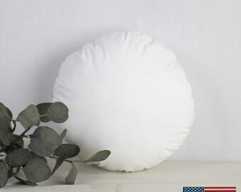 8" | Round Angel Hair Insert | Indoor Outdoor Down Alternative Hypoallergenic Pillow Insert | Quality Insert | Premium Insert