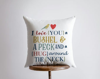 Bushel and a Peck | Pillow Cover | Home Decor | Throw Pillow | Grandmother Gift | Mom Gift | Personalized Gift | Gift for Mom | Room Decor