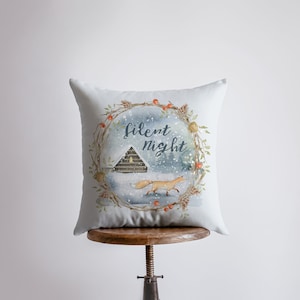 Silent Night | Merry Christmas | Throw Pillow | Christmas Pillow | Home Decor | Christmas Décor | Christmas Gift | Decorative Throw Pillows