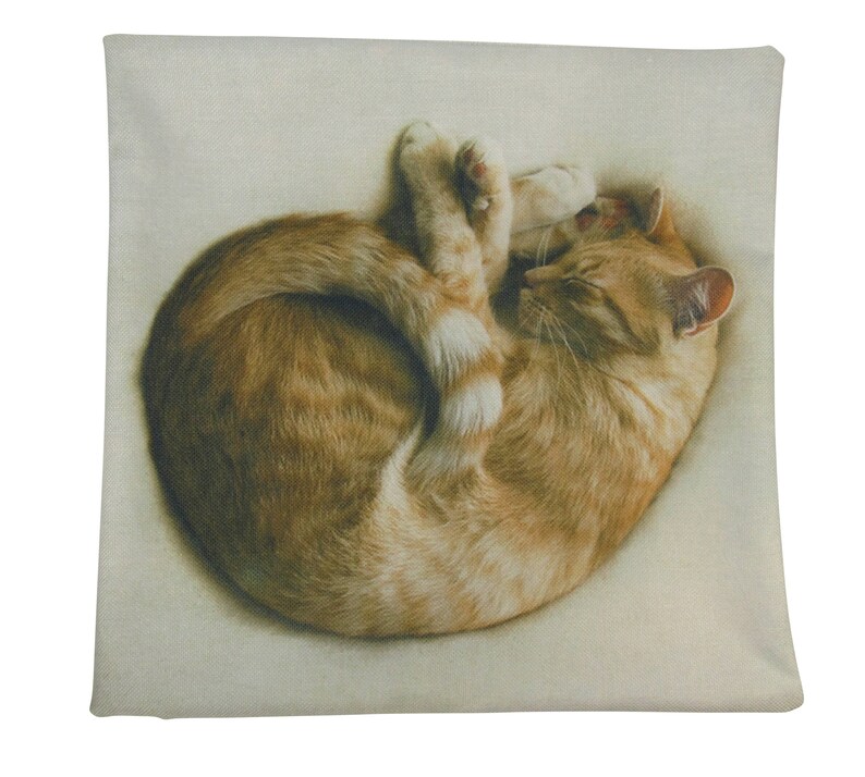 Sleeping Cat Pillow Cover Cat Lover Gifts Throw Pillow Etsy