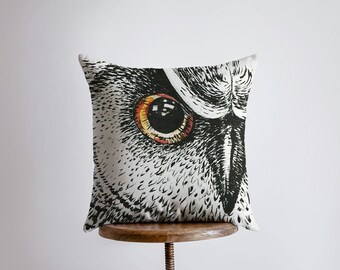 Owl Gift | Barn Owl | Pillow Cover | Owl Drawing | Throw Pillow | Home Decor | Owl Print | Room Decor | Bedroom Decor | Bird Decor | Gift