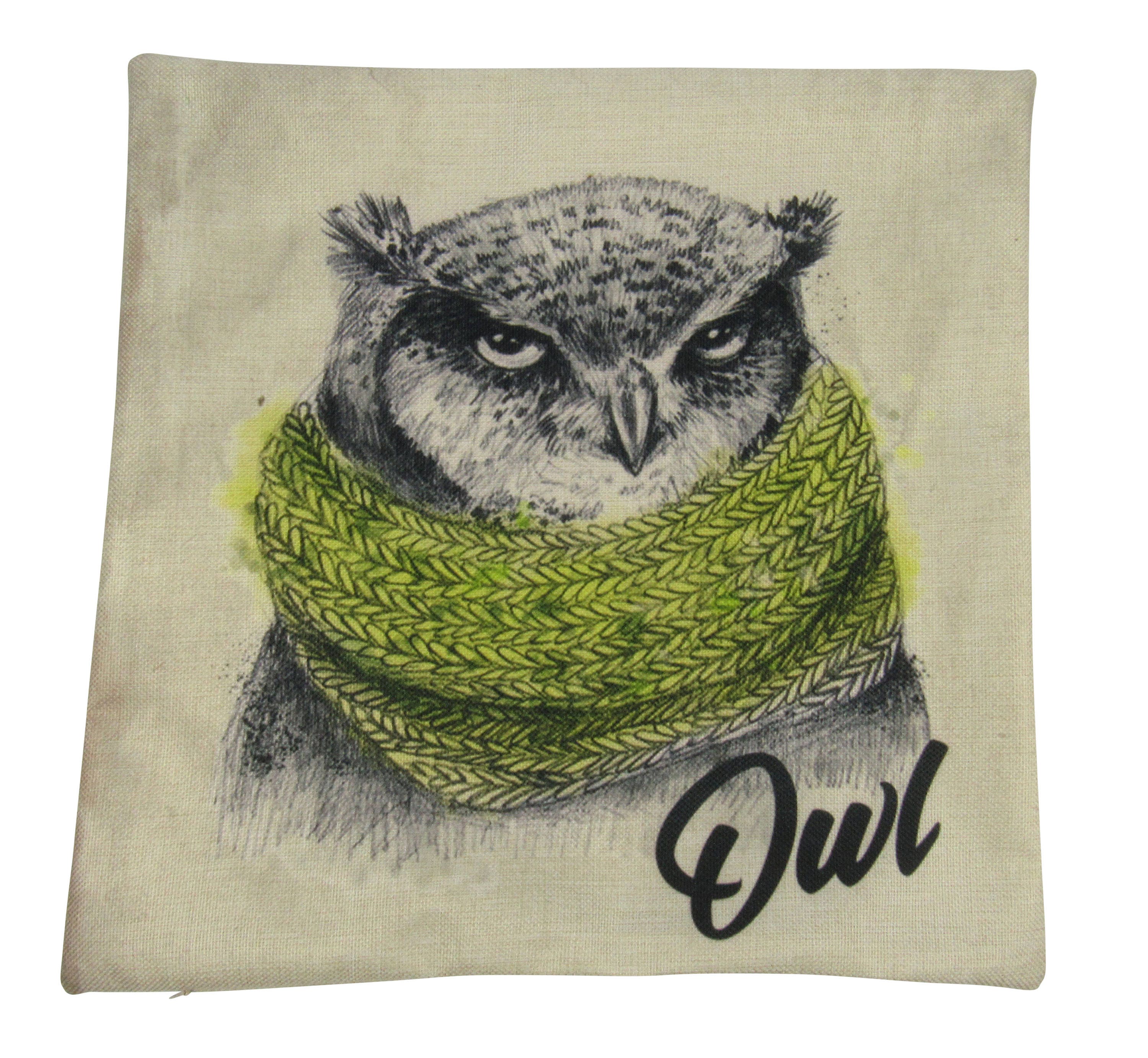 Barn Owl Pillow Cover Drawing of an Owl Throw Pillow Etsy