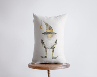 Halloween Tall Gnome with Wizard Hat and Stockings Pillow | Gnome Decor | 12x18 | Pillow Cover | Gift Idea | Home Decor | Lumbar Pillow