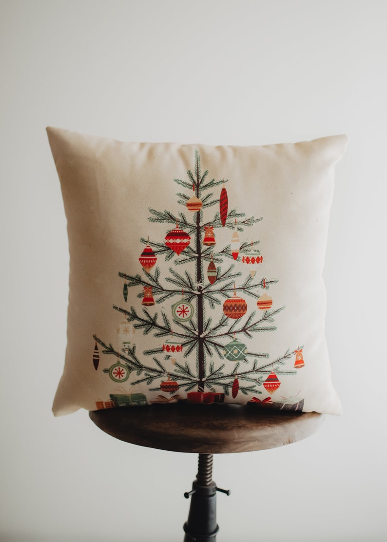 Nordic Pine Christmas Tree Throw Pillow Cover  18x18 Cover Tree Pillow
