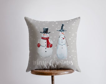 Primitive Snowmen Throw Pillow Cover | Primitive Christmas Decor | Bedroom Decor | Christmas Gift | Best Friend Christmas Gift | Room Decor