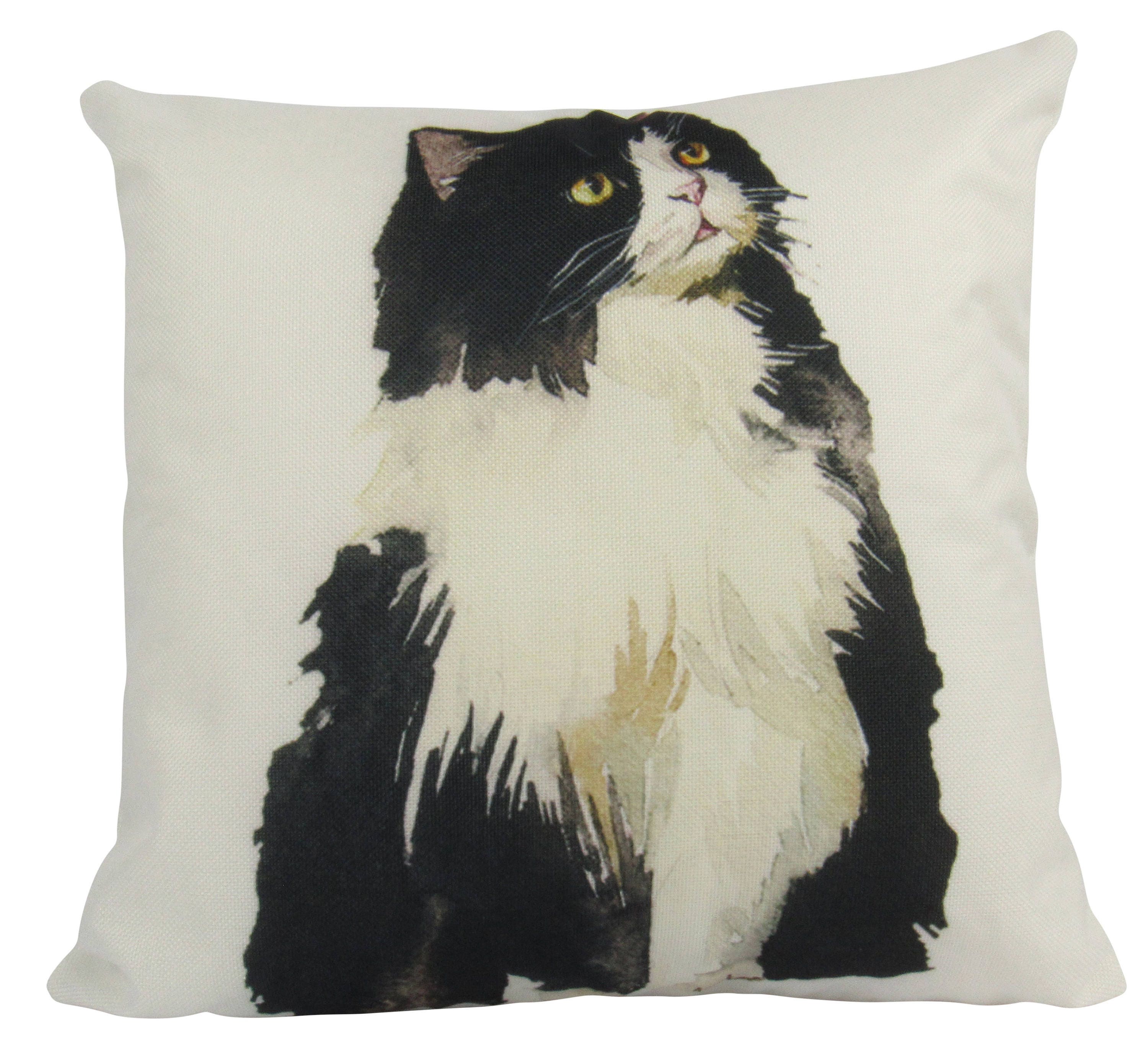 Cat Black and White Cat Pillow Cute Cat Cat Gifts Cat Decor Cat